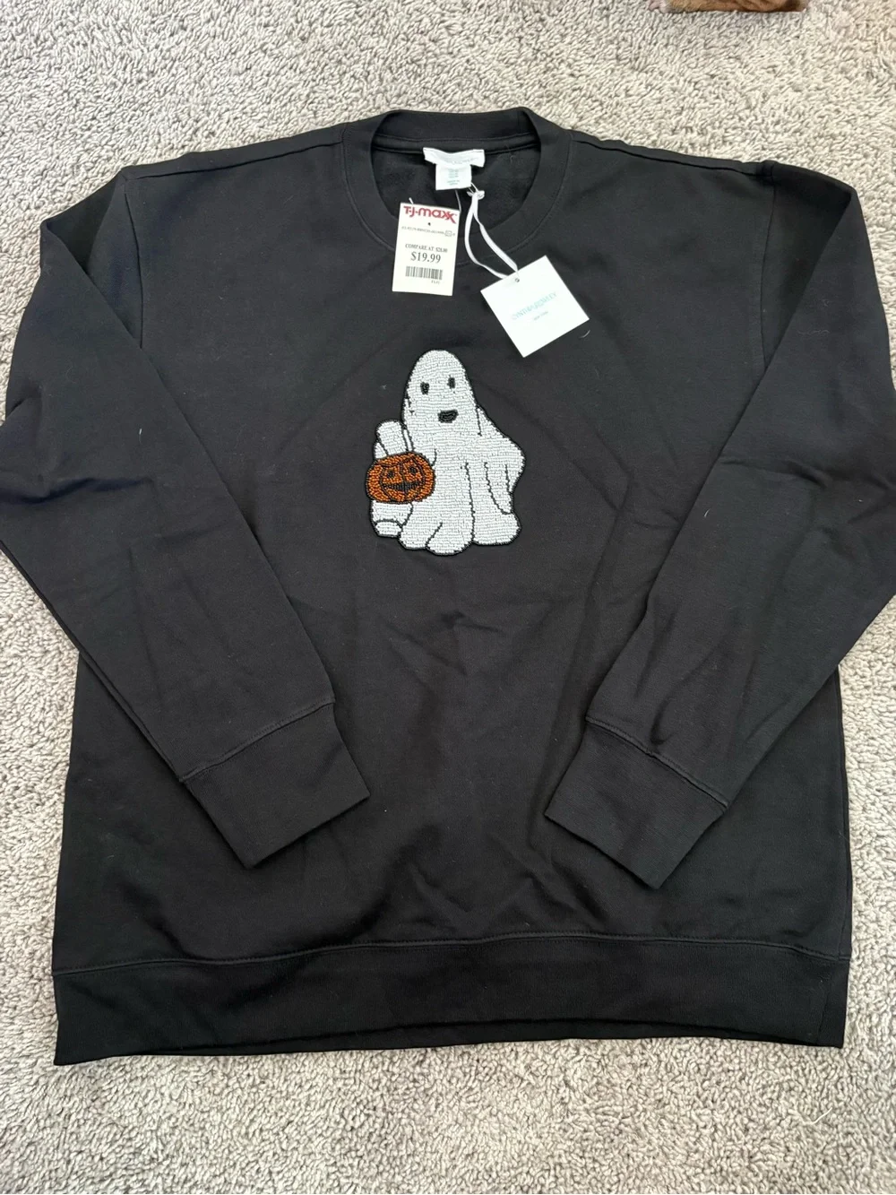 Cynthia Rowley Ghost Pumpkin Crewneck Sweater